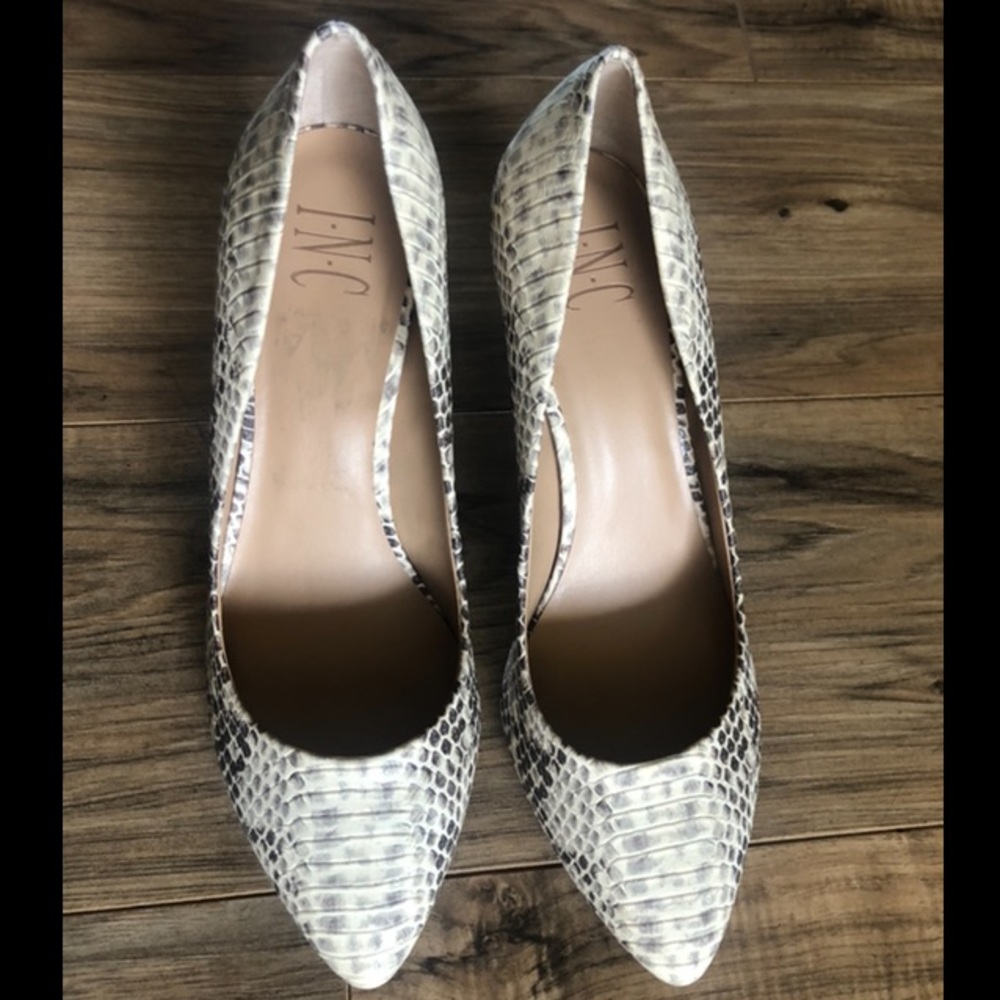INC Snakeskin heels. Worn twice!